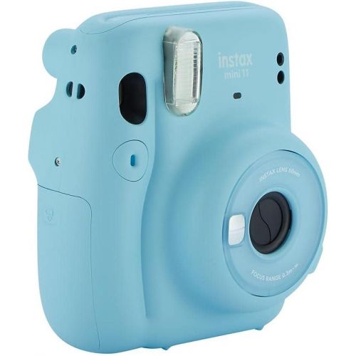 후지필름 Fujifilm Instax Mini 11 Instant Camera with Case, 60 Fuji Films, Decoration Stickers, Frames, Photo Album and More Accessory kit (Sky Blue)