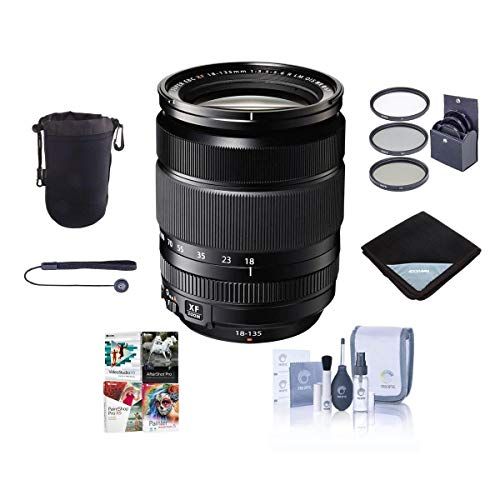 후지필름 Fujifilm XF 18-135mm F3.5-5.6 R LM OIS WR (Weather Resistant) Lens - Bundle w/67mm Filter Kit, Lens Wrap, CapLeash, Cleaning Kit, Lens Pouch, and Pro Software Package