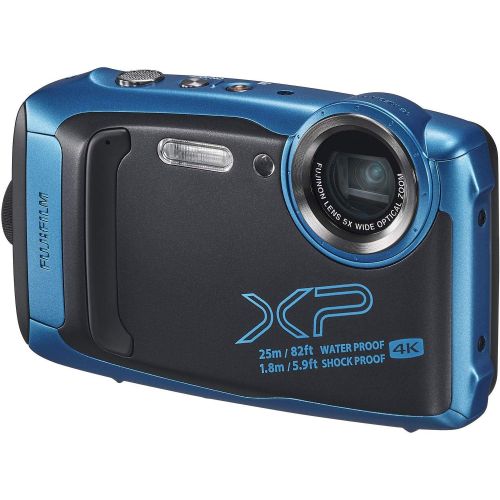 후지필름 FUJIFILM FinePix XP140 Digital Camera (Sky Blue) + Memory Card Kit + Cleaning Kit