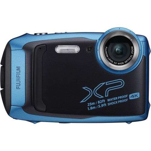 후지필름 FUJIFILM FinePix XP140 Digital Camera (Sky Blue) + Memory Card Kit + Cleaning Kit