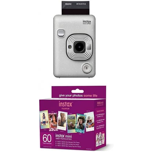 후지필름 Fujifilm Instax Mini Liplay Hybrid Instant Camera - Stone White + w/60-pack