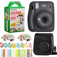 Fujifilm Instax Mini 11 Instant Camera + Fuji Instax Film 20 Shots + Protective Case + Frames Design Kit (Charcoal Grey)