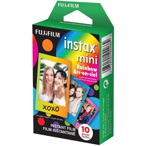 후지필름 Fujifilm Instax Mini 11 Camera with 2X Fuji Instant Film Twin Pack - Fujifilm Instax Mini Rainbow Film Total 50 Shoot+ Case, Album, Stickers, Accessories (Blue)