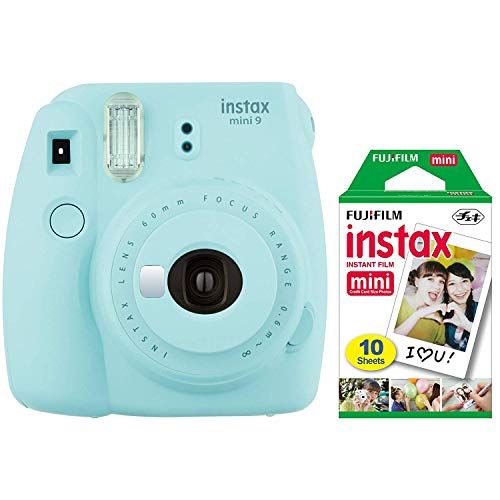 후지필름 Fujifilm Instax Mini 9 Instant Camera (Ice Blue) with Mini Film Pack