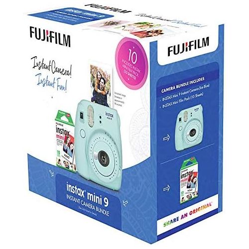 후지필름 Fujifilm Instax Mini 9 Instant Camera (Ice Blue) with Mini Film Pack