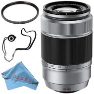 Fujifilm XC 50-230mm f/4.5-6.7 OIS II Lens (Silver) + 58mm UV Filter + Fibercloth + Lens Capkeeper Bundle