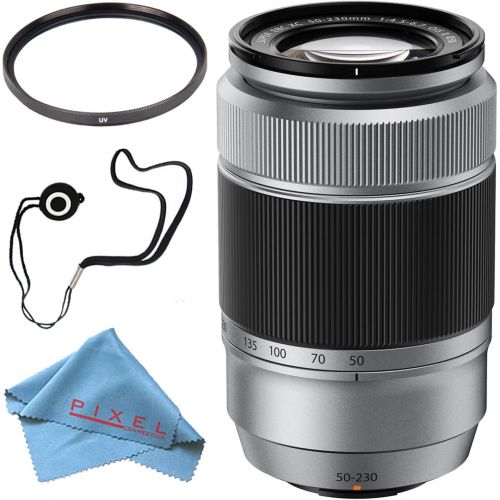 후지필름 Fujifilm XC 50-230mm f/4.5-6.7 OIS II Lens (Silver) + 58mm UV Filter + Fibercloth + Lens Capkeeper Bundle