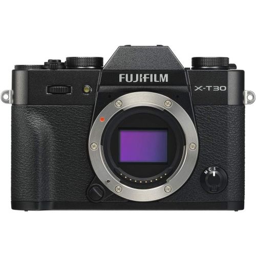 후지필름 Fujifilm X-T30 Mirrorless Digital Camera Body, Black - Bundle with Camera Case, 32GB SDHC U3 Card, Cleaning Kit, Card Reader, PC Software Package