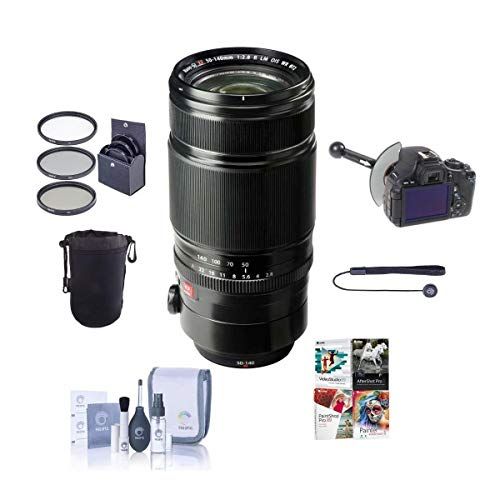 후지필름 Fujifilm XF 50-140mm (76-213mm) F2.8 R LM OIS WR Lens - Bundle with 72mm Filter Kit, Soft Lens Case, Cleaning Kit, Capleash, DSLR Follow Focus & Rack Focus, PC Software Package