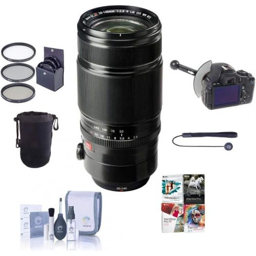 후지필름 Fujifilm XF 50-140mm (76-213mm) F2.8 R LM OIS WR Lens - Bundle with 72mm Filter Kit, Soft Lens Case, Cleaning Kit, Capleash, DSLR Follow Focus & Rack Focus, PC Software Package