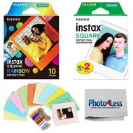 Fujifilm Instax Square Rainbow Instant Film (10 Sheets) + Fujifilm Instax Square Instant Film (20 Exposures) + Hanging Frames - Instax Film Bundle