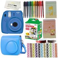 Fujifilm Instax Mini 9 Camera Bundle. Mini 9 Instant Camera + Case + Fujifilm Instax Mini 9 Films (20)+ 10 Colored Pens +2 Mini Photo Albums +13 Rolls Decorative Ribbons (Cobalt)