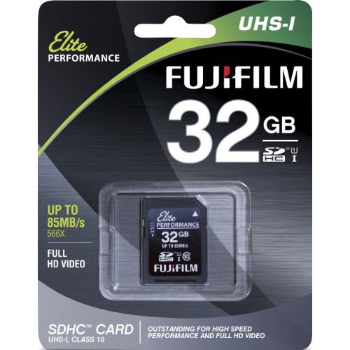 후지필름 Fujifilm Elite 32GB SDHC Class 10 UHS-1 Flash Memory Card 600x / 90MB/s