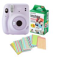 Fujifilm Instax Mini 11 Camera with 20 Fuji Instant Films and Quality Photo Stickers (Lilac Purple)