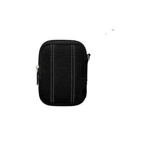 후지필름 Fujifilm Neoprene Cushioned Compact Camera Pouch for T350, AX550, Z90, JX500, and more (Black)