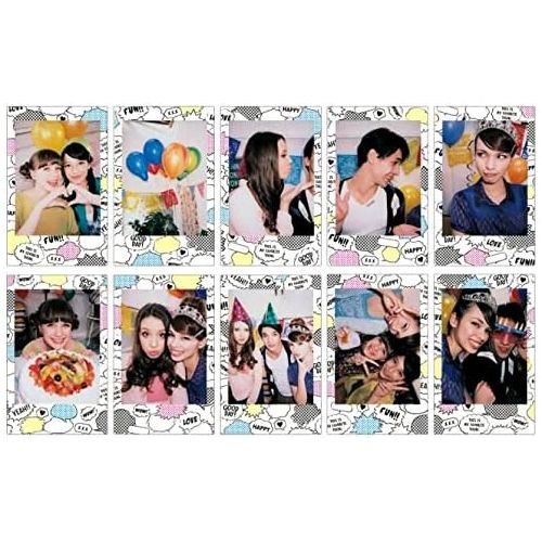 후지필름 Fujifilm Instax Mini Film Comics Border-10 Pack, White-20 Pack with 20 Decorative Skin Stick-on Stickers Variety Design Kit - 30 Shots Total