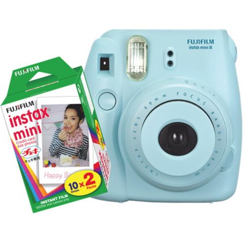 후지필름 Fujifilm FU64-MINI8BLK20 INSTAX MINI 8 Camera and Film Kit with 20 Exposures (Blue)