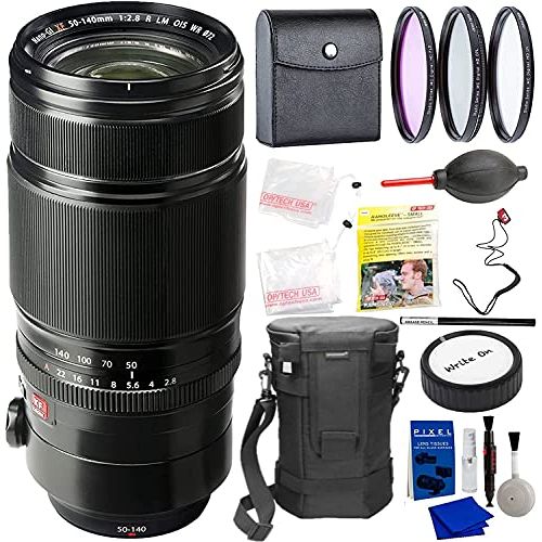 후지필름 Fujifilm Fujinon XF 50-140mm F2.8 R LM OIS WR Lens Bundle with 3PC Filter Kit, Deluxe Lens Case, 2 X Camera Rain Sleeve, Rear Lens Cap + More | Fuji XF50-140mm Camera Lens (Fujifil