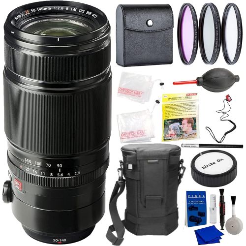 후지필름 Fujifilm Fujinon XF 50-140mm F2.8 R LM OIS WR Lens Bundle with 3PC Filter Kit, Deluxe Lens Case, 2 X Camera Rain Sleeve, Rear Lens Cap + More | Fuji XF50-140mm Camera Lens (Fujifil