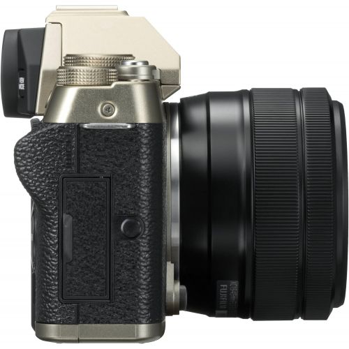 후지필름 Fujifilm X-T100 Mirrorless Digital Camera w/XC15-45mmF3.5-5.6 OIS PZ Lens - Champagne Gold