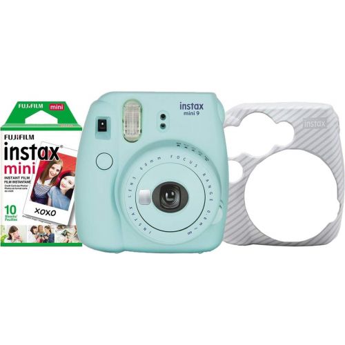 후지필름 Fujifilm Instax Mini 9 Instant Film Camera Holiday Bundle, Ice Blue