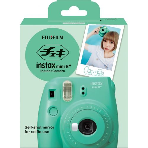 후지필름 Fujifilm Instax Mini 8+ (Mint) Instant Film Camera + Self Shot Mirror for Selfie Use - International Version (No Warranty)