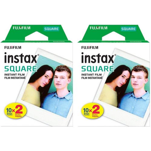 후지필름 2X Fujifilm instax Square Instant Film (40 Exposures) + Hanging Photo Frames for Square Film Assorted Colors ? Deluxe Accessory Bundle