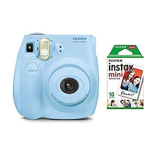 후지필름 fujifilm instax Mini 7s Light Blue + 10 Exposures Instant Film Camera (New)