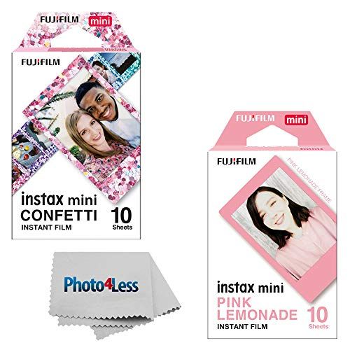 후지필름 Fujifilm Instax Mini Confetti Film - 10 Exposures + Fujifilm Instax Mini Pink Lemonade Film - 10 Exposures