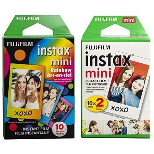 후지필름 Fujifilm INSTAX Mini Instant Film (Rainbow + White Twin Pack)