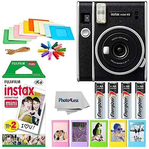 후지필름 Fujifilm Instax Mini 40 Instant Camera + Twin Pack Film + Batteries + Frames