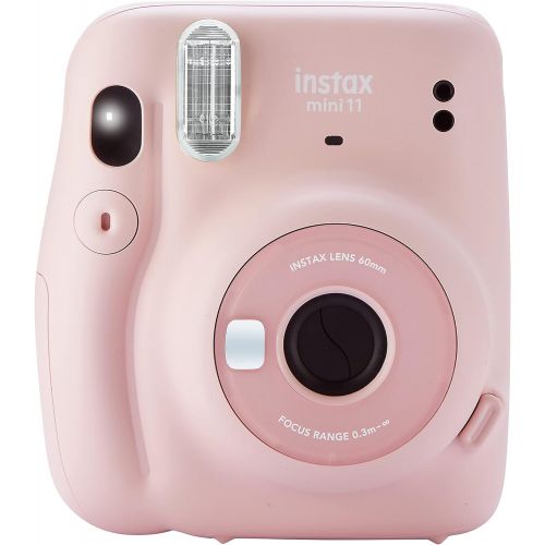 후지필름 Fujifilm Mini 11 Camera with Clear Case, Films and Stickers Bundle … (Blush Pink)