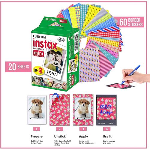 후지필름 Fujifilm Instax Mini 11 Instant Camera Ice White + Shutter Compatible Carrying Case + Fuji Film Value Pack (20 Sheets) + Shutter Accessories Bundle, Color Filters, Photo Album, Ass