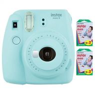 Fujifilm Instax Mini 9 Instant Camera (Ice Blue) with 2 x Instant Twin Film Pack (40 Exposures)