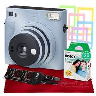 Fujifilm Instax SQ1 Instant Camera (Glacier Blue) w/Basic Accessories Bundle Includes Instax Square Instant Film (20 Exposures), Camera Strap, Color Plastic Frames and More