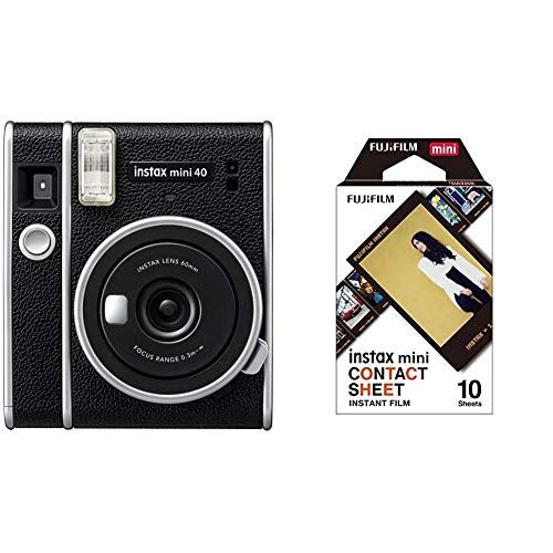 후지필름 Fujifilm Instax Mini 40 Instant Camera with Fujifilm Instax Mini Contact Sheet Film - 10 Exposures