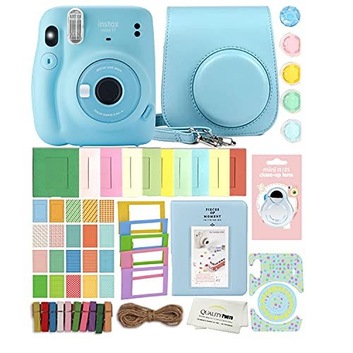 후지필름 Fujifilm Instax Mini 11 Instant Camera with Case, Album and More Accessory Kit (Sky Blue)