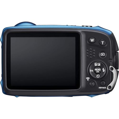 후지필름 Fujifilm FinePix XP140 Waterproof Digital Camera (Sky Blue) Accessory Bundle with 64GB SD Card + Small Camera Case + Extra Battery + Battery Charger + Floating Strap + More