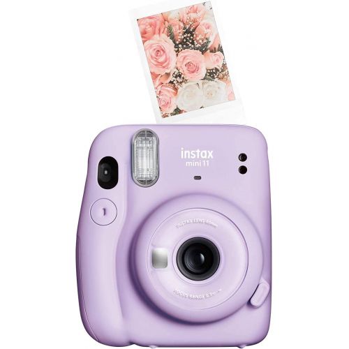 후지필름 Fujifilm Instax Mini 11 Camera + Fuji Instant Instax Film (20 Sheets) Includes Purple Case, Album, Stickers, and More Accessories Bundle (Lilac Purple)