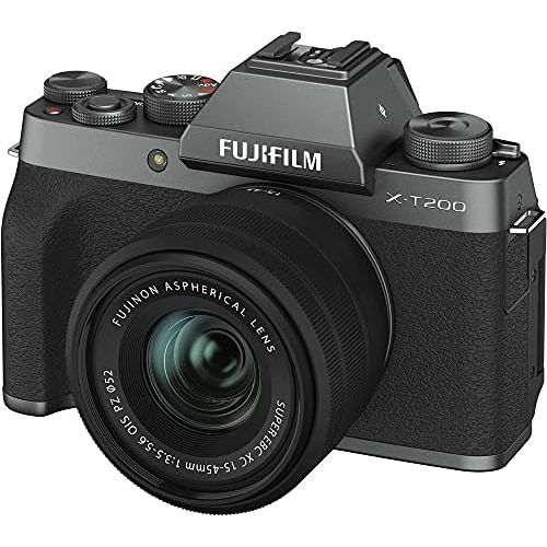 후지필름 Fujifilm X-T200 Mirrorless Digital Camera w/XC15-45mm Kit - Dark Silver