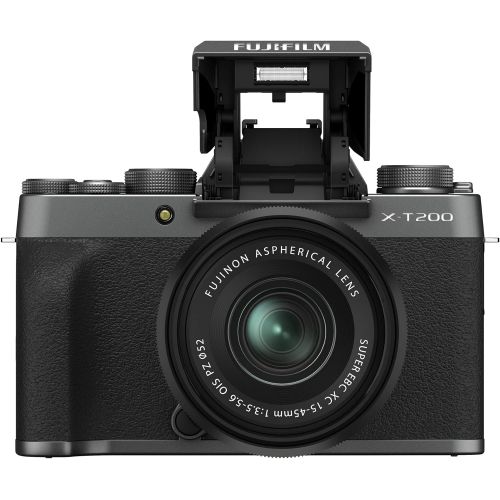후지필름 Fujifilm X-T200 Mirrorless Digital Camera w/XC15-45mm Kit - Dark Silver