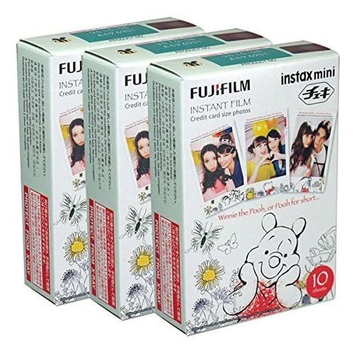 후지필름 Fujifilm Instax Mini Pooh 30 Film for Fuji 7s 8 25 50s 90 300 Instant Camera, Share SP-1