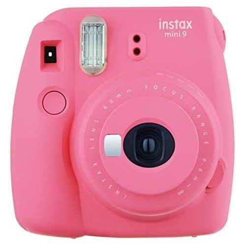 후지필름 Fujifilm instax mini 9 Instant Film Camera (Flamingo Pink) + Fujifilm Instax Mini Twin Pack Instant Film (80 Shots) + Camera Case + AA Batteries + Accessory Bundle