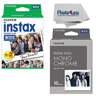 Fujifilm Instax Wide Instant Film Twin Pack (20 Sheets) + Fujifilm Instax Wide Monochrome Film (10 Sheets) + Camera and Lens Cleaning Cloth top Value Bundle
