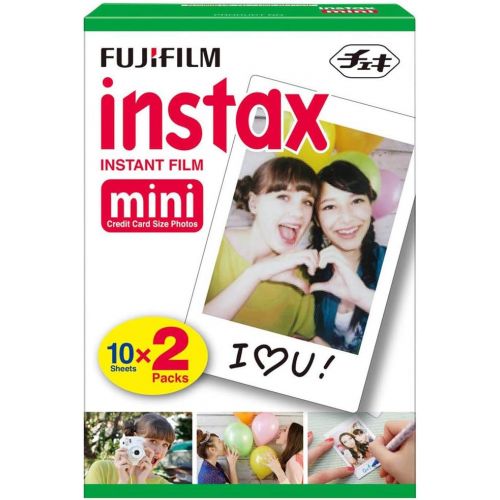 후지필름 Fujifilm instax Mini 9 Instant Film Camera (Blush Pink with Clear Accents) with Twin Film Pack Bundle (2 Items), Baby Pink