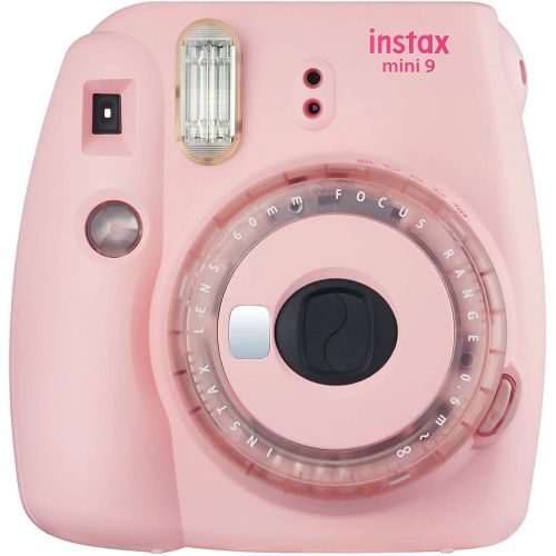 후지필름 Fujifilm instax Mini 9 Instant Film Camera (Blush Pink with Clear Accents) with Twin Film Pack Bundle (2 Items), Baby Pink