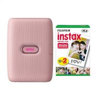 Fujifilm Instax Mini Link Smartphone Printer (Dusky Pink) + Fuji Instax Mini Film (40 Sheets)