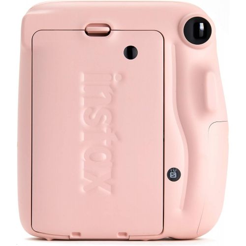 후지필름 Fujifilm Instax Mini 11 Instant Camera - Blush Pink (16654774) + Fujifilm Instax Mini Twin Pack Instant Film (16437396) + Single Pack Rainbow Film + Case + Travel Stickers