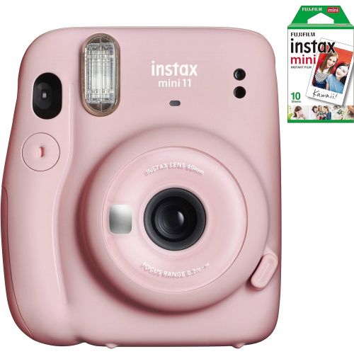 후지필름 FUJIFILM INSTAX Mini 11 Instant Film Camera - Family Christmas Holiday Bundle for Home Party or Kids - BROAGE Instant Film 10 Exposures - Blush Pink