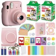 Fujifilm Instax Mini 11 Instant Camera Blush Pink + Carrying Case + Fuji Instax Film Value Pack (40 Sheets) Accessories Bundle, Color Filters, Photo Album, Assorted Frames